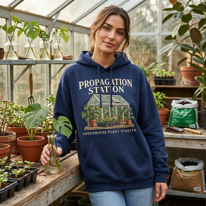 Propagation Station Greenhouse Plant Starter T-shirt Sweatshirt Hoodie – Gift for Plant Lovers - mockup 3