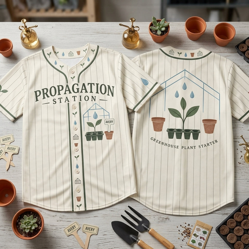 Personalized Propagation Station Greenhouse Plant Starter Baseball Jersey – Gardener Gift - mockup 2