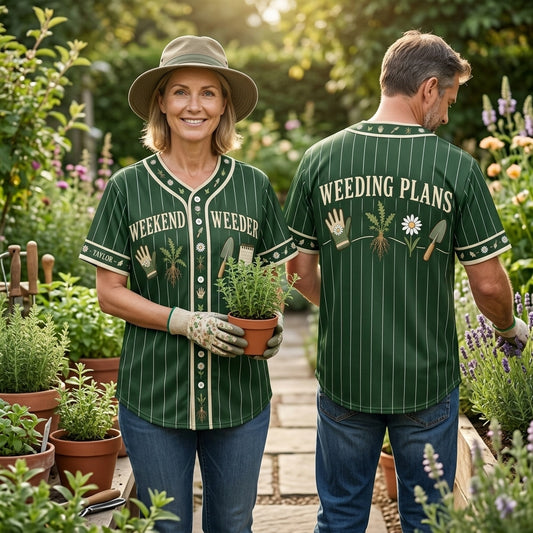 Personalized Weekend Weeder Gardener Baseball Jersey – Custom Gift for Plant Lovers - mockup 1