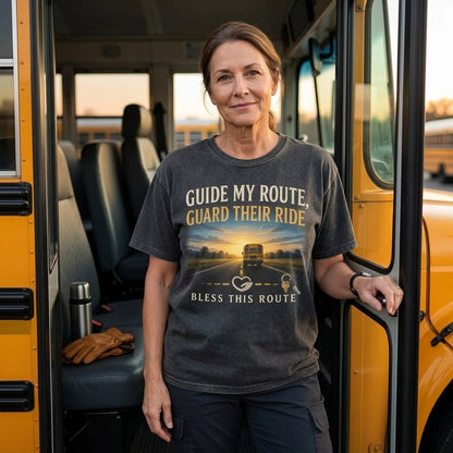 School Bus Driver Prayer Guide My Route T-shirt Sweatshirt Hoodie - Appreciation Gift - mockup 1