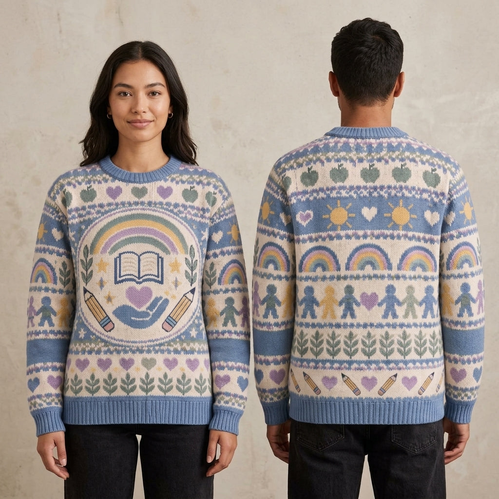 Custom SPED Paraprofessional Calm Support Ugly Sweater – Gift for Educators - mockup 1