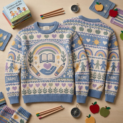Custom SPED Paraprofessional Calm Support Ugly Sweater – Gift for Educators - mockup 2