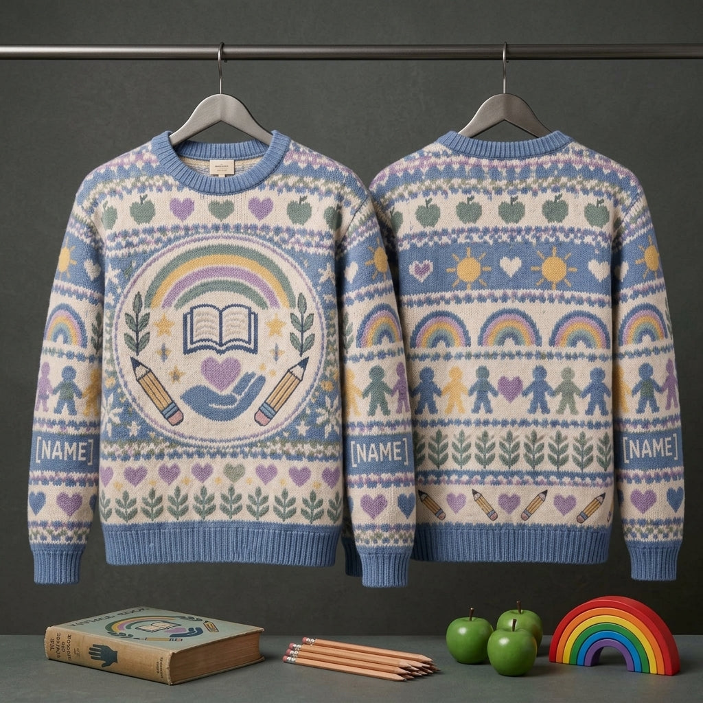 Custom SPED Paraprofessional Calm Support Ugly Sweater – Gift for Educators - mockup 3