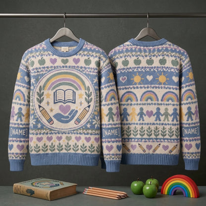 Custom SPED Paraprofessional Calm Support Ugly Sweater – Gift for Educators - mockup 3