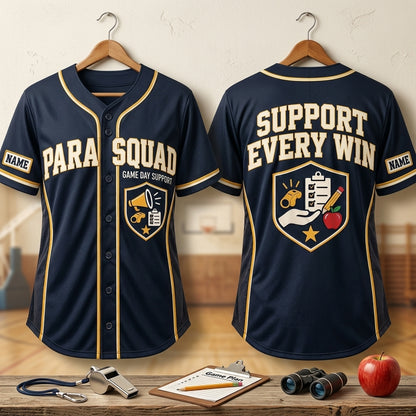Personalized Para Squad Game Day Support Baseball Jersey – Custom Paraprofessional Apparel - mockup 3