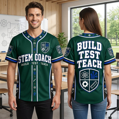 Personalized STEM Teacher Coach Baseball Jersey – Custom Science & Engineering Gift - mockup 1