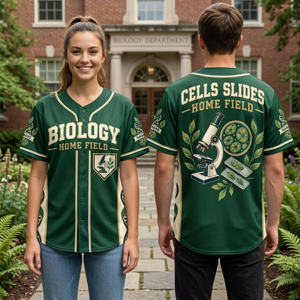 Personalized Biology Teacher Home Field Baseball Jersey - Science Educator Gift - mockup 1