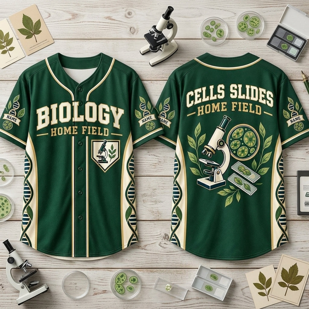 Personalized Biology Teacher Home Field Baseball Jersey - Science Educator Gift - mockup 2
