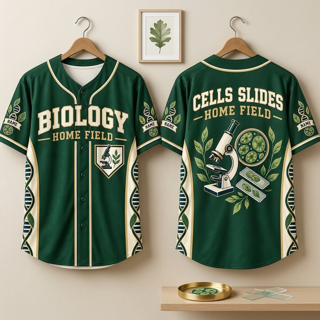 Personalized Biology Teacher Home Field Baseball Jersey - Science Educator Gift - mockup 3