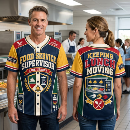 Custom School Food Service Supervisor Baseball Jersey - Personalized Line Leader Gift - mockup 1
