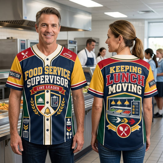 Custom School Food Service Supervisor Baseball Jersey - Personalized Line Leader Gift - mockup 1