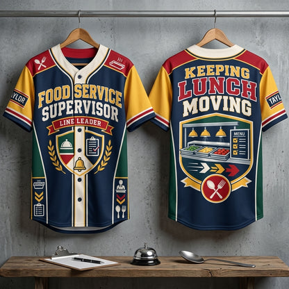 Custom School Food Service Supervisor Baseball Jersey - Personalized Line Leader Gift - mockup 3