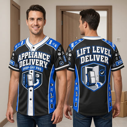 Personalized Appliance Delivery Driver Baseball Jersey - Professional Logistics Uniform - mockup 1