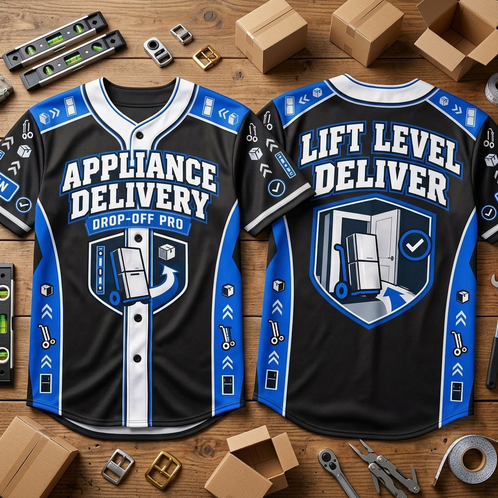 Personalized Appliance Delivery Driver Baseball Jersey - Professional Logistics Uniform - mockup 2