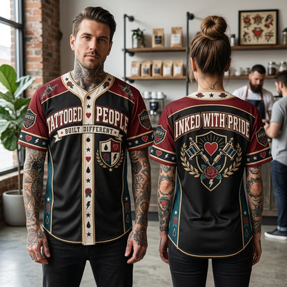 Custom Tattooed People Pride Baseball Jersey – Personalized Inked With Pride Shirt - mockup 1