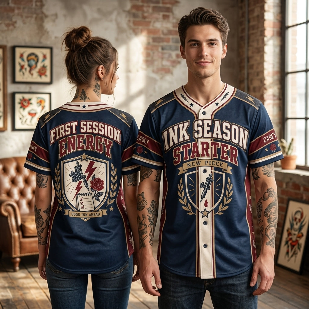 Personalized Ink Season Starter Tattoo Artist Baseball Jersey – Custom Name Gift - mockup 1