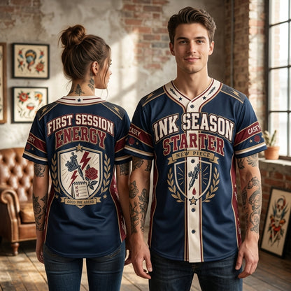 Personalized Ink Season Starter Tattoo Artist Baseball Jersey – Custom Name Gift - mockup 1