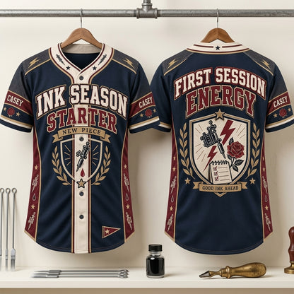 Personalized Ink Season Starter Tattoo Artist Baseball Jersey – Custom Name Gift - mockup 3