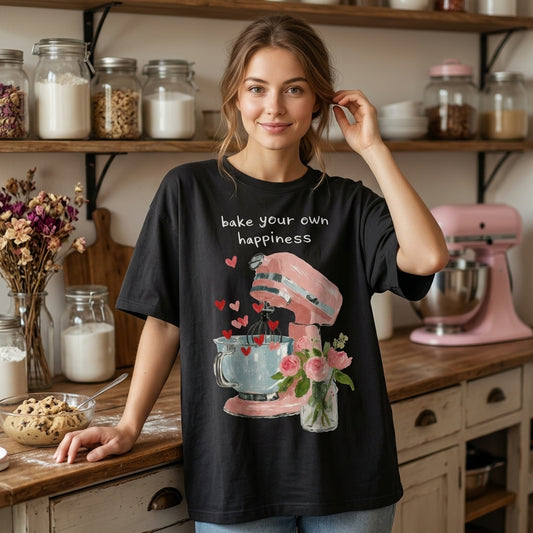 Bake Your Own Happiness Stand Mixer T-shirt Sweatshirt Hoodie - Gift for Bakers - mockup 1