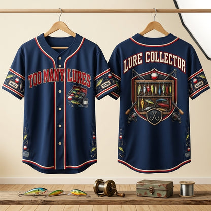 Custom Lure Collector Tackle Box Life Baseball Jersey - Personalized Fishing Gift for Men - mockup 3