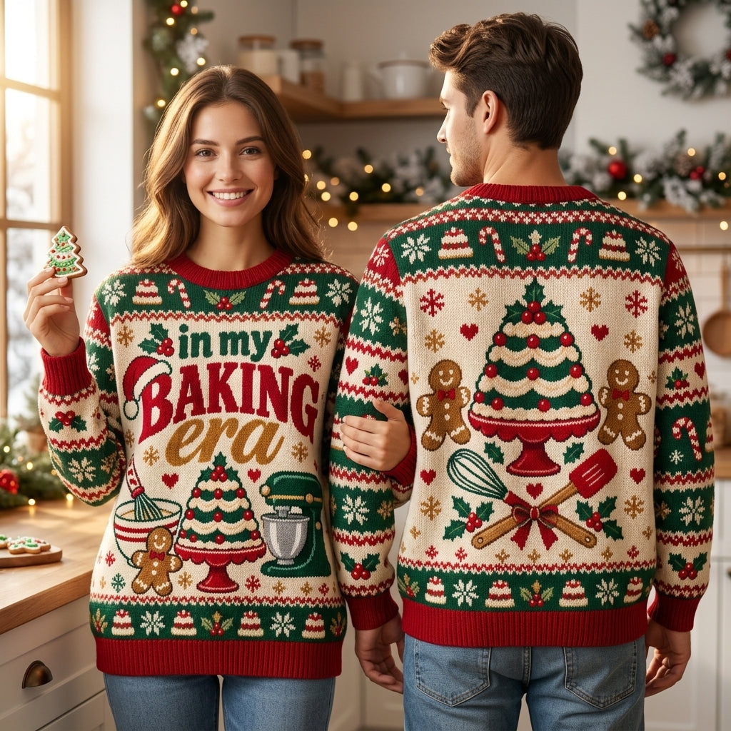 In My Baking Era Christmas Ugly Sweater – Festive Holiday Gift for Bakers - mockup 1