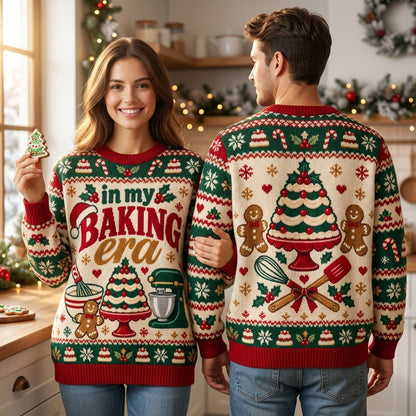 In My Baking Era Christmas Ugly Sweater – Festive Holiday Gift for Bakers - mockup 1