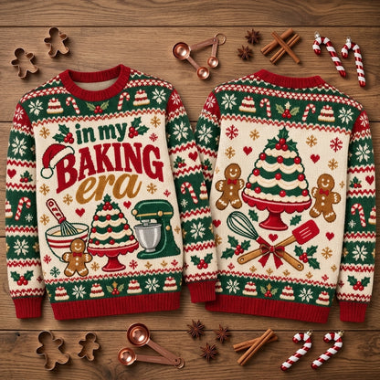 In My Baking Era Christmas Ugly Sweater – Festive Holiday Gift for Bakers - mockup 2