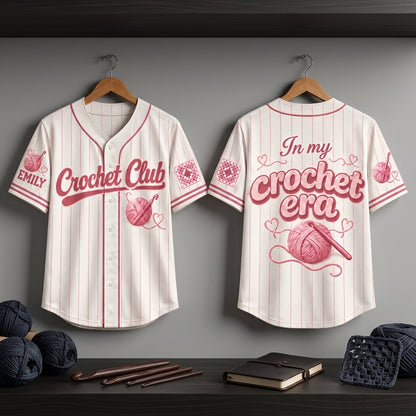 Personalized Crochet Club Baseball Jersey - In My Crochet Era Gift for Crafters - mockup 3