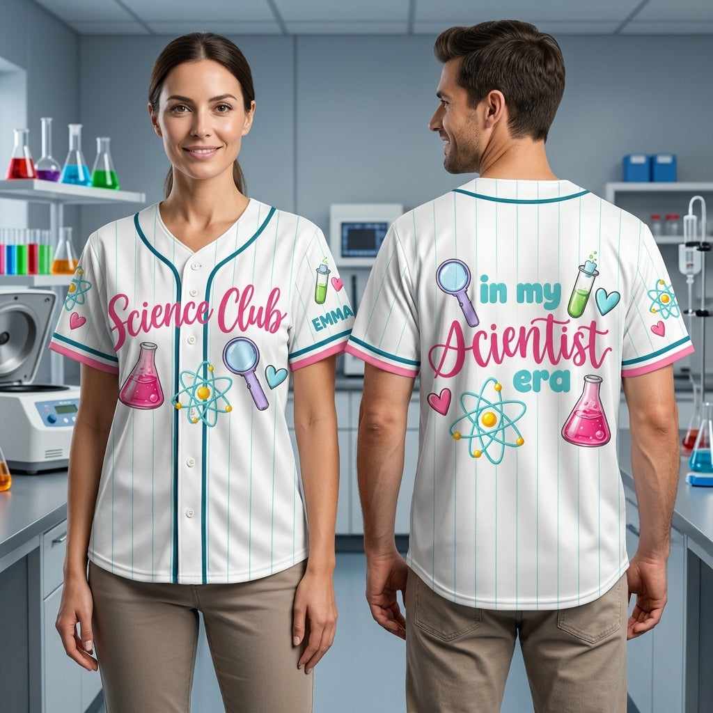 Personalized Science Club Baseball Jersey – In My Scientist Era Gift - mockup 1