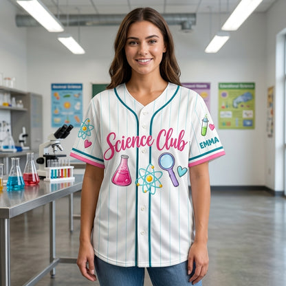 Personalized Science Club Baseball Jersey – In My Scientist Era Gift - mockup 2