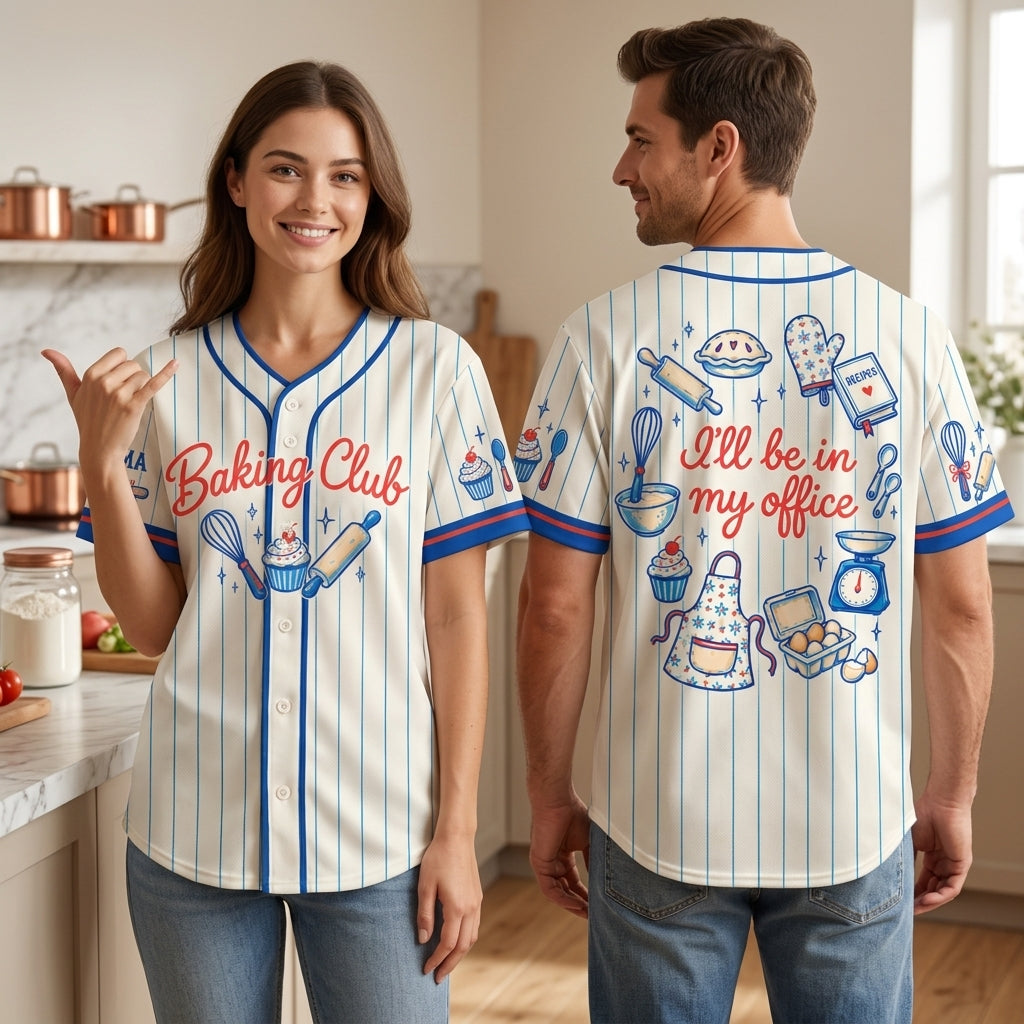 Custom Baking Club Baseball Jersey - Personalized Baker Gift for Women - mockup 1