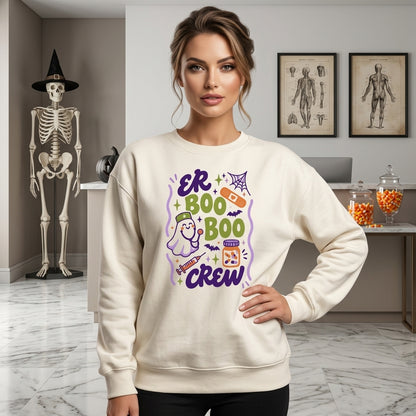 ER Boo Crew Halloween T-shirt Sweatshirt Hoodie – Funny Emergency Room Nurse Gift - mockup 2