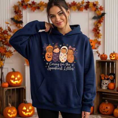 Caring for the Spookiest Littles NICU Nurse Halloween T-shirt Sweatshirt Hoodie - mockup 3