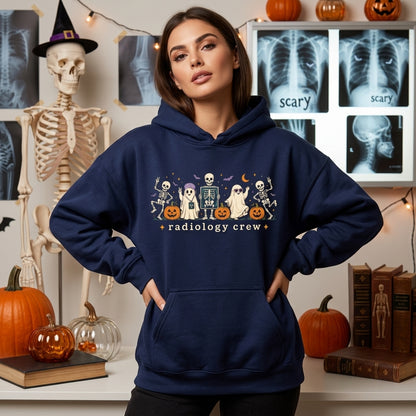 Radiology Crew Halloween Shirt - Spooky Rad Tech Ghost & Skeleton Medical Team Apparel - mockup 3