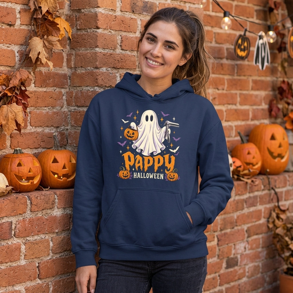 Pappy Halloween Ghost Gynecologist T-shirt Sweatshirt Hoodie - Funny OB Nurse Gift - mockup 3