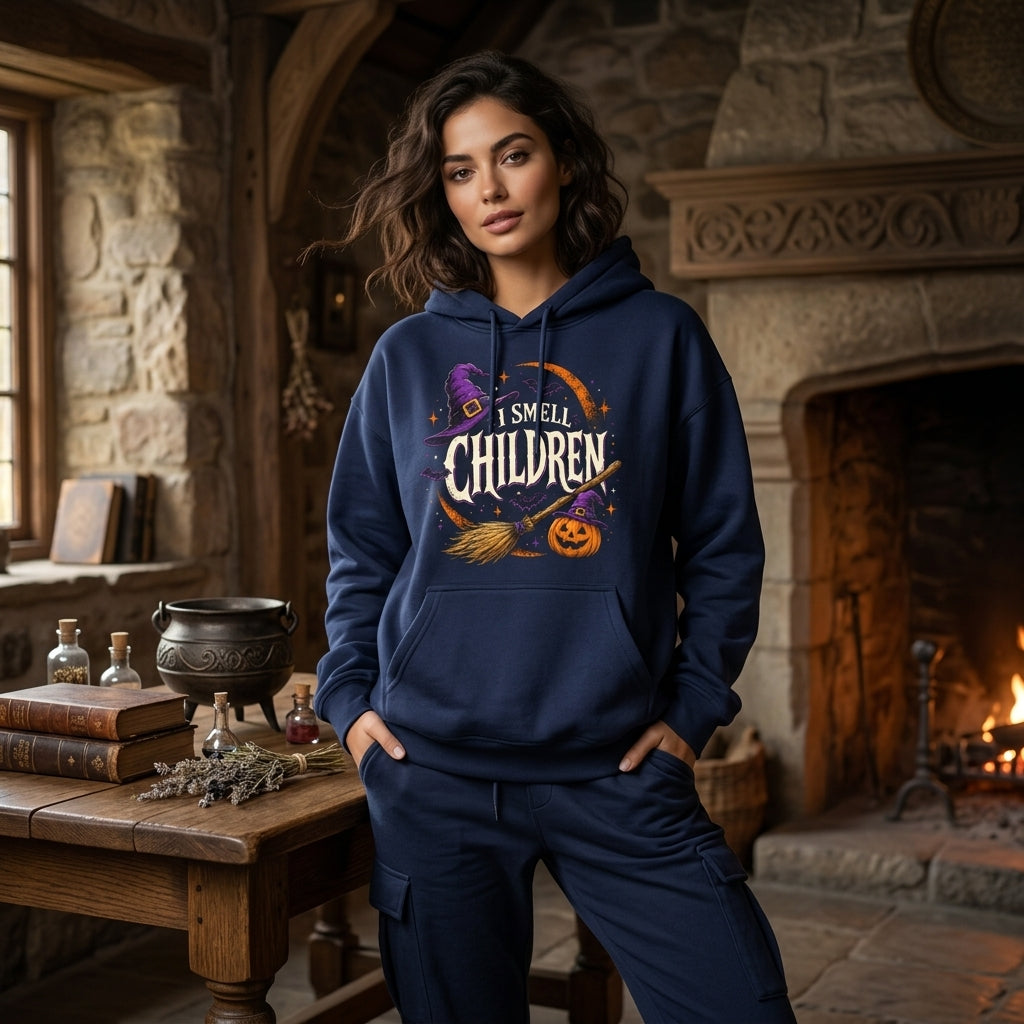 I Smell Children Teacher Halloween T-shirt Sweatshirt Hoodie - Spooky Season Apparel - mockup 3