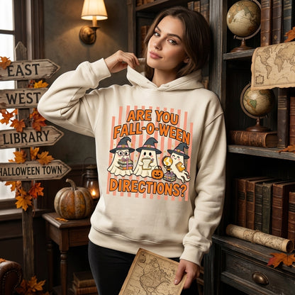 Are You Fall-O-ween Directions? Ghost Teacher Halloween T-shirt Sweatshirt Hoodie - mockup 2