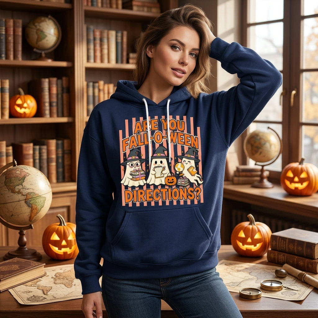 Are You Fall-O-ween Directions? Ghost Teacher Halloween T-shirt Sweatshirt Hoodie - mockup 3