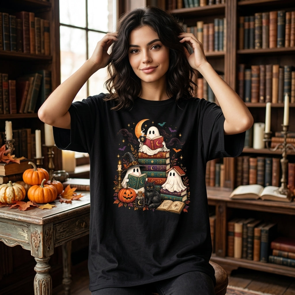 Spooky Bookish Halloween Tee - Fantasy Romance Books T-shirt Sweatshirt Hoodie - mockup 1