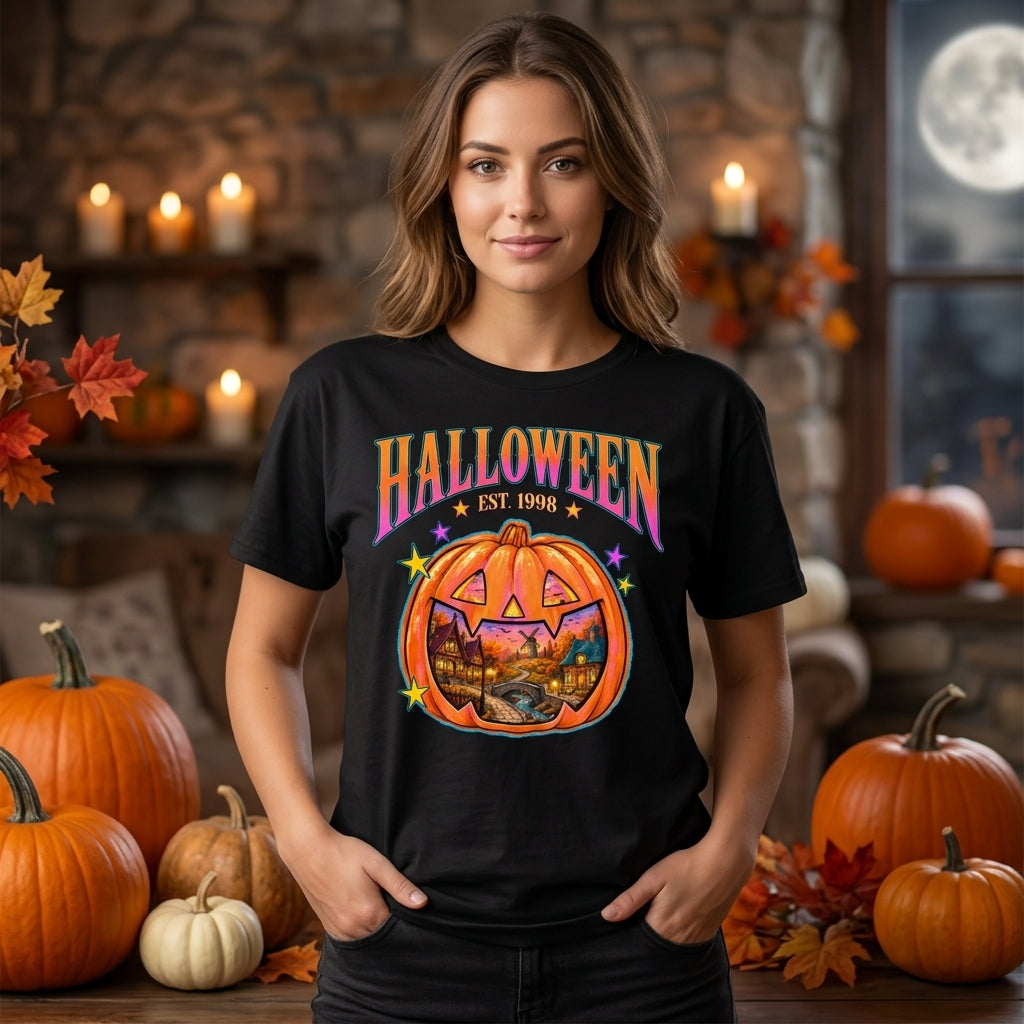 Halloween Town Pumpkin Shirt - Retro Spooky Season T-shirt Sweatshirt Hoodie - mockup 1