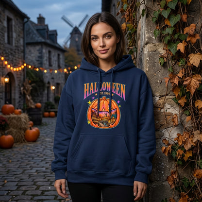 Halloween Town Pumpkin Shirt - Retro Spooky Season T-shirt Sweatshirt Hoodie - mockup 3