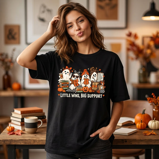 Little Wins Big Support Paraprofessional Halloween T-shirt Sweatshirt Hoodie – SpEd Teacher Aide Gift - mockup 1