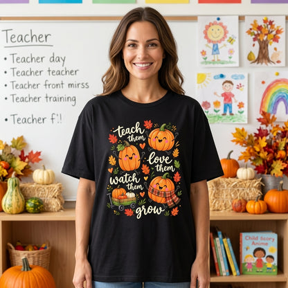 Teaching Pumpkins Teach Them Love Them T-shirt Sweatshirt Hoodie - Fall Teacher Gift - mockup 1