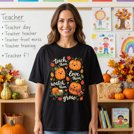 Teaching Pumpkins Teach Them Love Them T-shirt Sweatshirt Hoodie - Fall Teacher Gift - mockup 1
