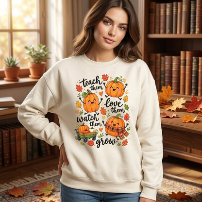 Teaching Pumpkins Teach Them Love Them T-shirt Sweatshirt Hoodie - Fall Teacher Gift - mockup 2