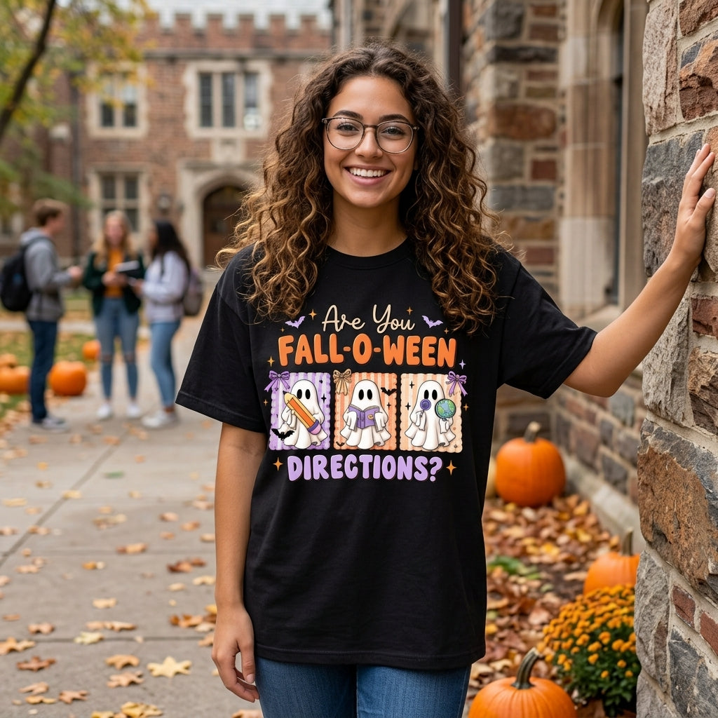 22 Are You Fall-O-ween Directions Shirt Funny Teacher Halloween T-shirt Sweatshirt Hoodie - mockup 1