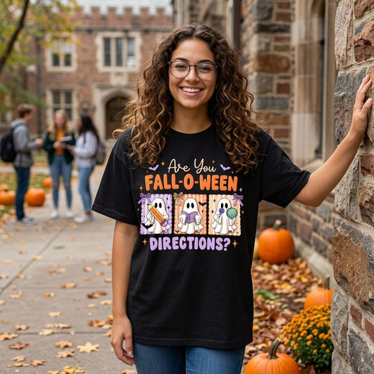 22 Are You Fall-O-ween Directions Shirt Funny Teacher Halloween T-shirt Sweatshirt Hoodie - mockup 1