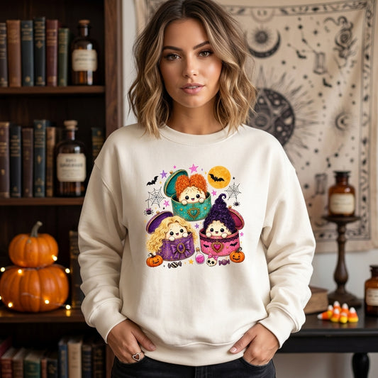 Cute Hocus Pocus Halloween Dumplings T-shirt Sweatshirt Hoodie – Spooky Sanderson Sisters Gift - mockup 1