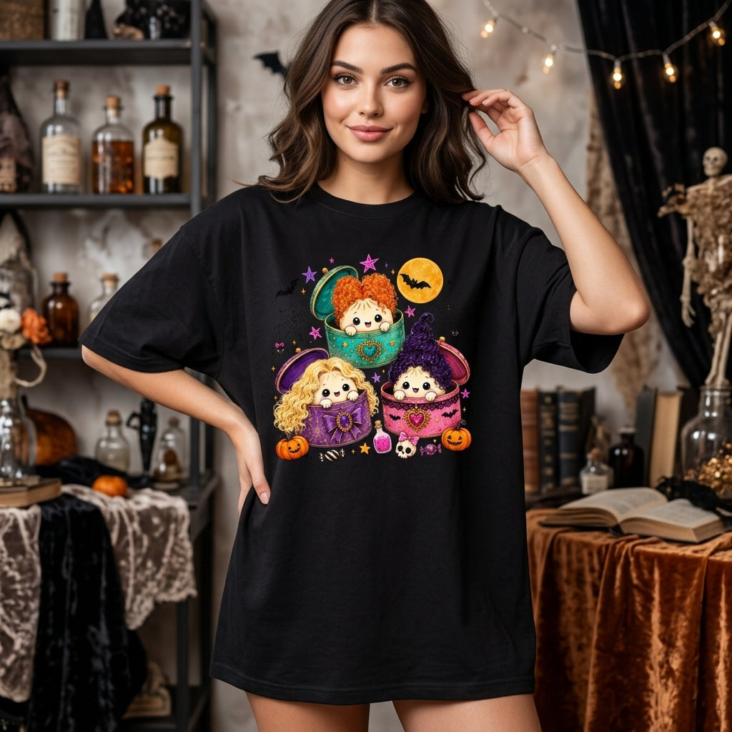 Cute Hocus Pocus Halloween Dumplings T-shirt Sweatshirt Hoodie – Spooky Sanderson Sisters Gift - mockup 2