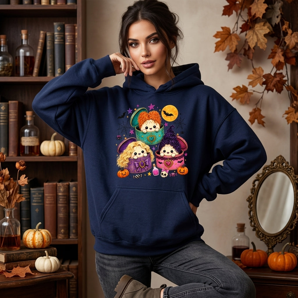 Cute Hocus Pocus Halloween Dumplings T-shirt Sweatshirt Hoodie – Spooky Sanderson Sisters Gift - mockup 3